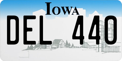 IA license plate DEL440