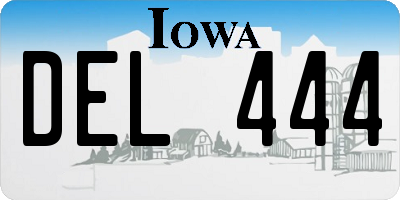IA license plate DEL444