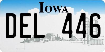 IA license plate DEL446