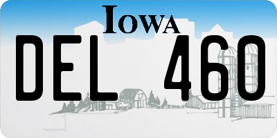 IA license plate DEL460