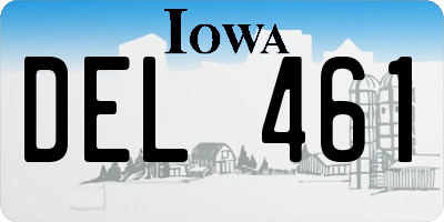 IA license plate DEL461