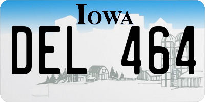 IA license plate DEL464
