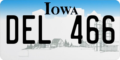 IA license plate DEL466