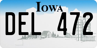 IA license plate DEL472