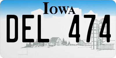 IA license plate DEL474