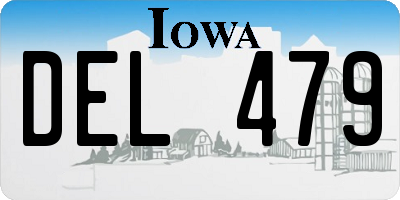 IA license plate DEL479