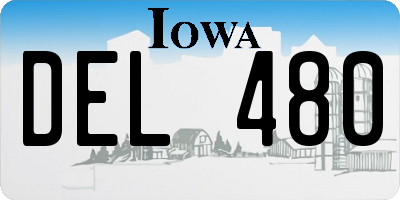 IA license plate DEL480