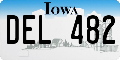 IA license plate DEL482