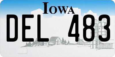 IA license plate DEL483