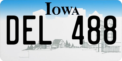 IA license plate DEL488