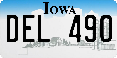 IA license plate DEL490