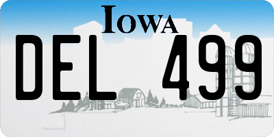 IA license plate DEL499