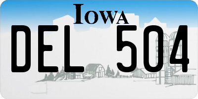 IA license plate DEL504