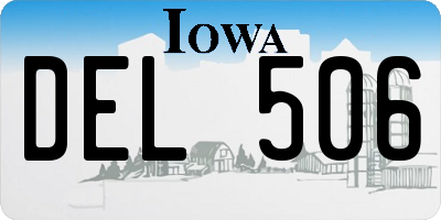 IA license plate DEL506