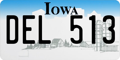 IA license plate DEL513
