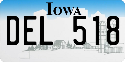 IA license plate DEL518