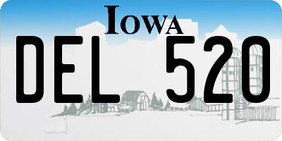 IA license plate DEL520