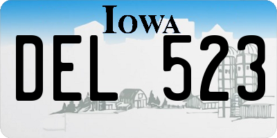 IA license plate DEL523