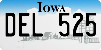 IA license plate DEL525