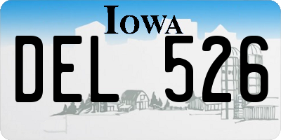 IA license plate DEL526
