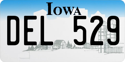IA license plate DEL529