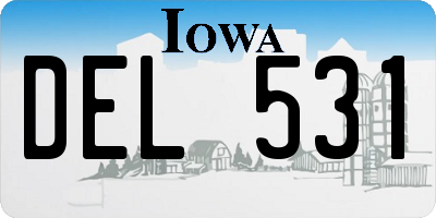 IA license plate DEL531