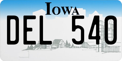 IA license plate DEL540