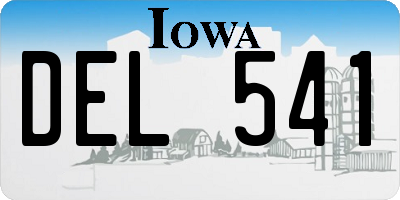 IA license plate DEL541