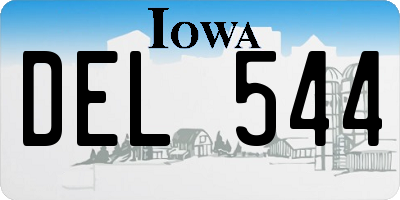 IA license plate DEL544