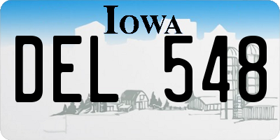IA license plate DEL548