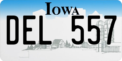 IA license plate DEL557