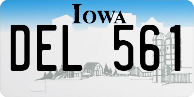 IA license plate DEL561
