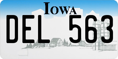 IA license plate DEL563