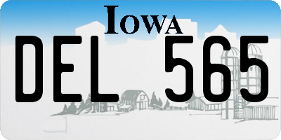 IA license plate DEL565