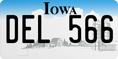 IA license plate DEL566