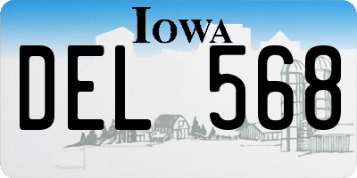 IA license plate DEL568