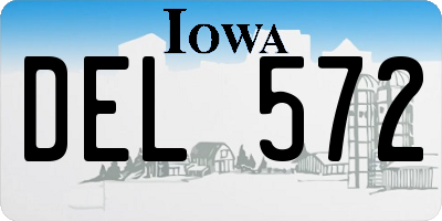 IA license plate DEL572
