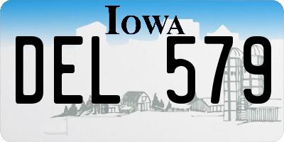 IA license plate DEL579