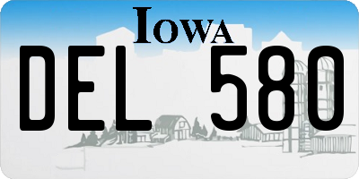IA license plate DEL580