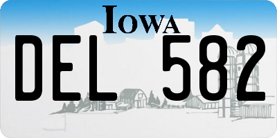 IA license plate DEL582