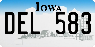 IA license plate DEL583