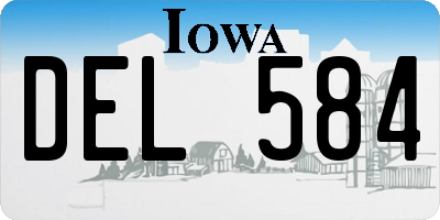 IA license plate DEL584