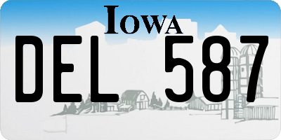 IA license plate DEL587