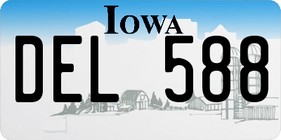 IA license plate DEL588