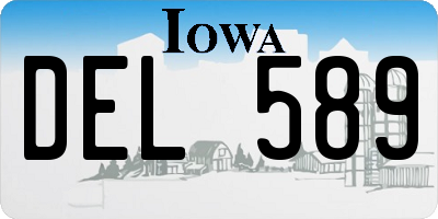 IA license plate DEL589