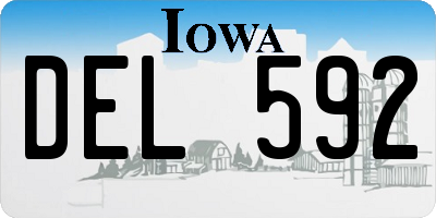 IA license plate DEL592