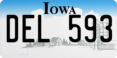 IA license plate DEL593