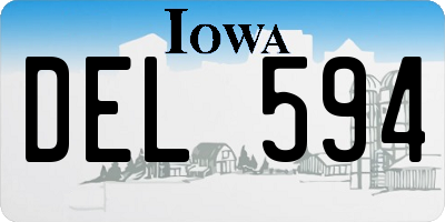 IA license plate DEL594
