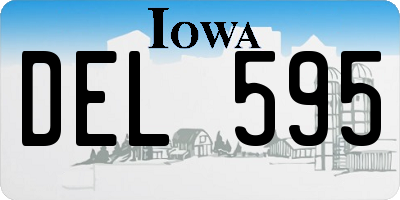 IA license plate DEL595