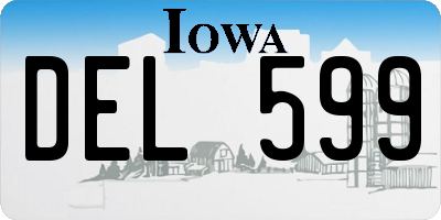 IA license plate DEL599